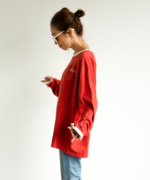 GRIEZ(グリーズ)の「【GRIEZ】リンガープリントロングスリーブTシャツ(Tシャツ/カットソー・メンズ・ブラウン/ナチュラル/オレンジ・MEDIUM/LARGE)」の9枚目の写真