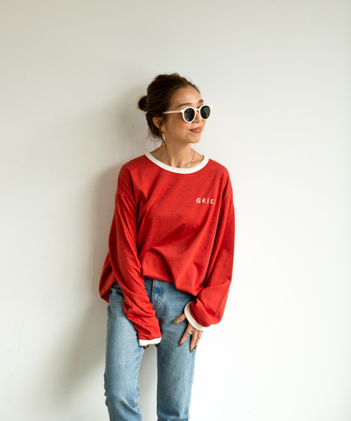 GRIEZ(グリーズ)の「【GRIEZ】リンガープリントロングスリーブTシャツ(Tシャツ/カットソー・メンズ・ブラウン/ナチュラル/オレンジ・MEDIUM/LARGE)」の16枚目の写真