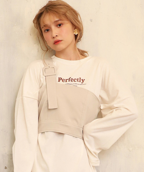 one after another NICE CLAUP（ワンアフターアナザーナイスクラップ）の「ワンショルビスチェ（その他トップス・レディース・ベージュ/ブラウン/ミント・FREE）」の3枚目の写真