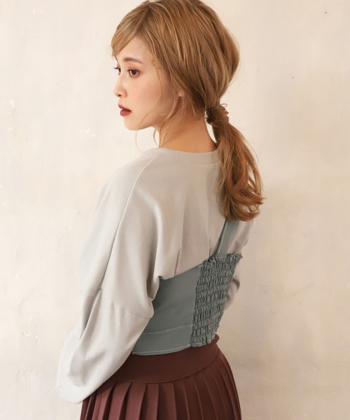 one after another NICE CLAUP（ワンアフターアナザーナイスクラップ）の「ワンショルビスチェ（その他トップス・レディース・ベージュ/ブラウン/ミント・FREE）」の7枚目の写真