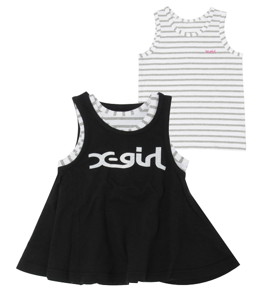 X-girl Stages（エックスガールステージス）の「2-PIECE SET TOPS（12M ～3T）（Tシャツ/カットソー・キッズ・ホワイト/ブラック/ピンク・3T/2T/12M）」の2枚目の写真