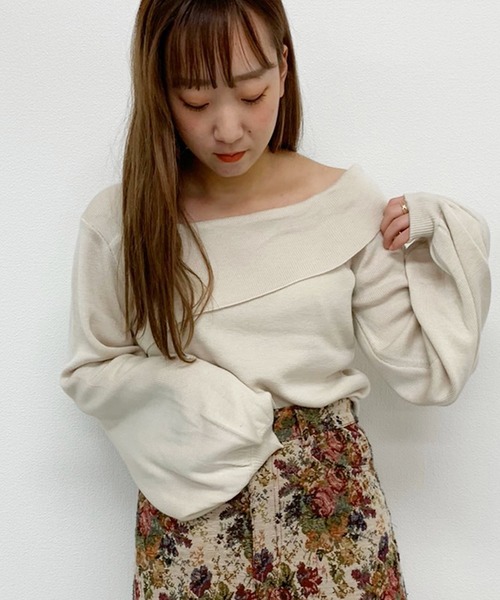 apres jour（アプレジュール）の「ワンショルニット【ZOZOTOWN限定アイテム】（ニット/セーター・レディース・ライトグリーン/アイボリー/モカ/ライトベージュ・フリー）」の2枚目の写真