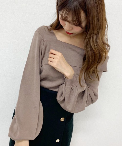 apres jour（アプレジュール）の「ワンショルニット【ZOZOTOWN限定アイテム】（ニット/セーター・レディース・ライトグリーン/アイボリー/モカ/ライトベージュ・フリー）」の7枚目の写真