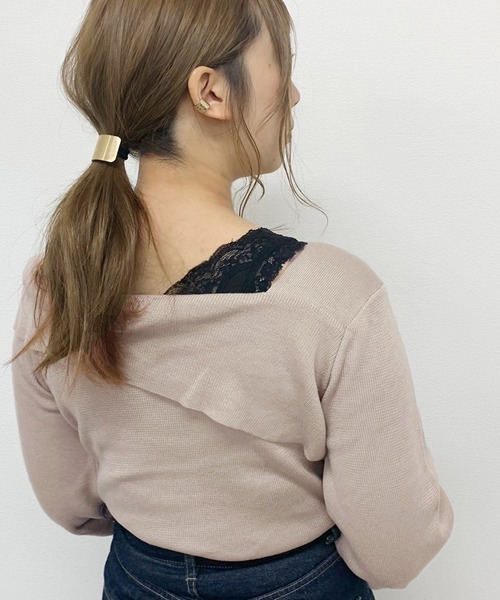 apres jour（アプレジュール）の「ワンショルニット【ZOZOTOWN限定アイテム】（ニット/セーター・レディース・ライトグリーン/アイボリー/モカ/ライトベージュ・フリー）」の12枚目の写真