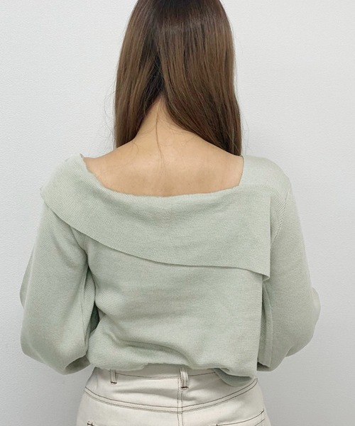 apres jour（アプレジュール）の「ワンショルニット【ZOZOTOWN限定アイテム】（ニット/セーター・レディース・ライトグリーン/アイボリー/モカ/ライトベージュ・フリー）」の14枚目の写真