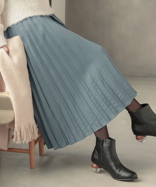 KOBE LETTUCE（コウベレタス）の「ジョーゼットプリーツフレアスカート（スカート・レディース・ブラック/ベージュ/グレー/ブルー・FREE）」の4枚目の写真