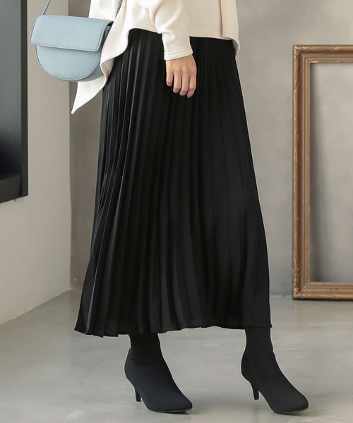 KOBE LETTUCE（コウベレタス）の「ジョーゼットプリーツフレアスカート（スカート・レディース・ブラック/ベージュ/グレー/ブルー・FREE）」の2枚目の写真