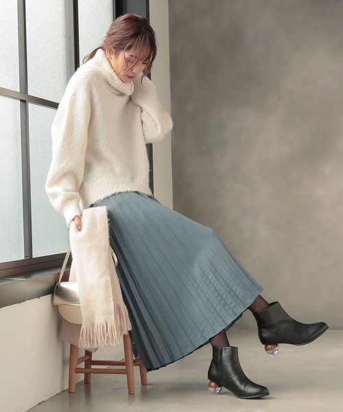 KOBE LETTUCE（コウベレタス）の「ジョーゼットプリーツフレアスカート（スカート・レディース・ブラック/ベージュ/グレー/ブルー・FREE）」の11枚目の写真