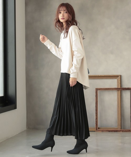 KOBE LETTUCE（コウベレタス）の「ジョーゼットプリーツフレアスカート（スカート・レディース・ブラック/ベージュ/グレー/ブルー・FREE）」の13枚目の写真