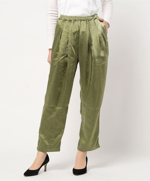 reca(レカ)の「サテンタックパンツ(その他パンツ・レディース・ベージュ/カーキ/ラベンダー・M)」の6枚目の写真