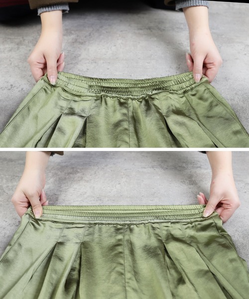 reca(レカ)の「サテンタックパンツ(その他パンツ・レディース・ベージュ/カーキ/ラベンダー・M)」の9枚目の写真