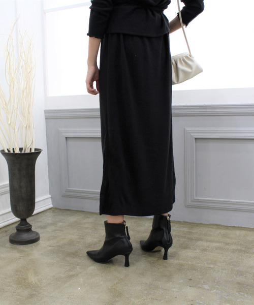 MODE ROBE（モードローブ）の「起毛カシュクールレイヤードワンピース（ワンピース・レディース・ブラック/ベージュ/オレンジ系その他・FREE）」の6枚目の写真