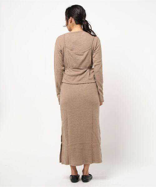 MODE ROBE（モードローブ）の「起毛カシュクールレイヤードワンピース（ワンピース・レディース・ブラック/ベージュ/オレンジ系その他・FREE）」の15枚目の写真