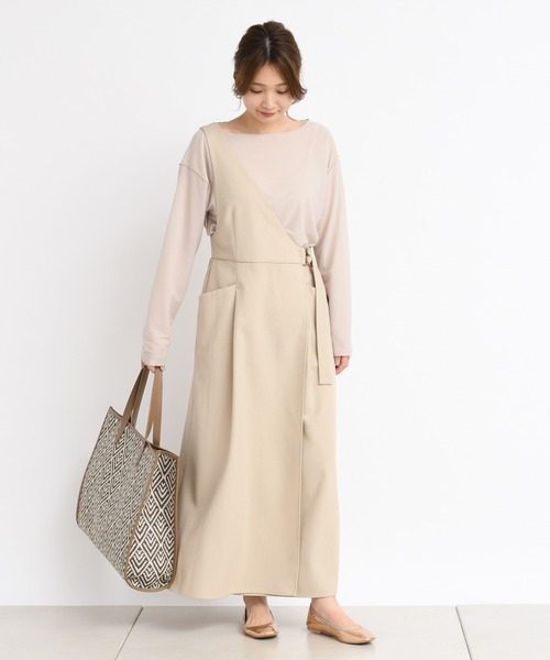 DouDou（ドゥドゥ）の「ワンショルジャンスカ（ジャンパースカート・レディース・ベージュ/ミント・FREE）」の8枚目の写真