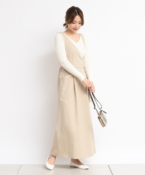 DouDou（ドゥドゥ）の「ワンショルジャンスカ（ジャンパースカート・レディース・ベージュ/ミント・FREE）」の11枚目の写真