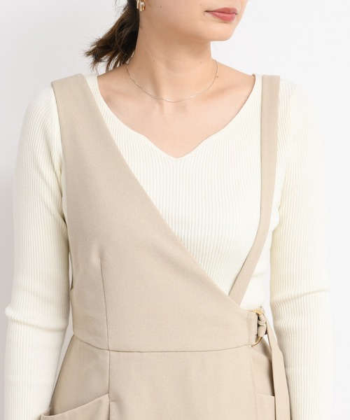 DouDou（ドゥドゥ）の「ワンショルジャンスカ（ジャンパースカート・レディース・ベージュ/ミント・FREE）」の21枚目の写真