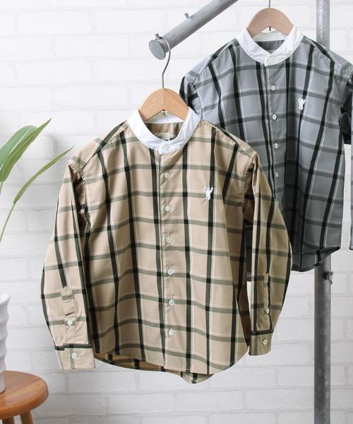 coen（コーエン）の「【セレモニー対応・coen キッズ / ジュニア】ウィンドーペーンクレリックシャツ/バンドカラーシャツ（シャツ/ブラウス・キッズ・ベージュ/ライトブルー・150/110/130）」の13枚目の写真