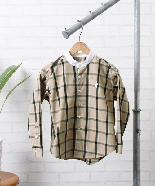 coen（コーエン）の「【セレモニー対応・coen キッズ / ジュニア】ウィンドーペーンクレリックシャツ/バンドカラーシャツ（シャツ/ブラウス・キッズ・ベージュ/ライトブルー・150/110/130）」の16枚目の写真