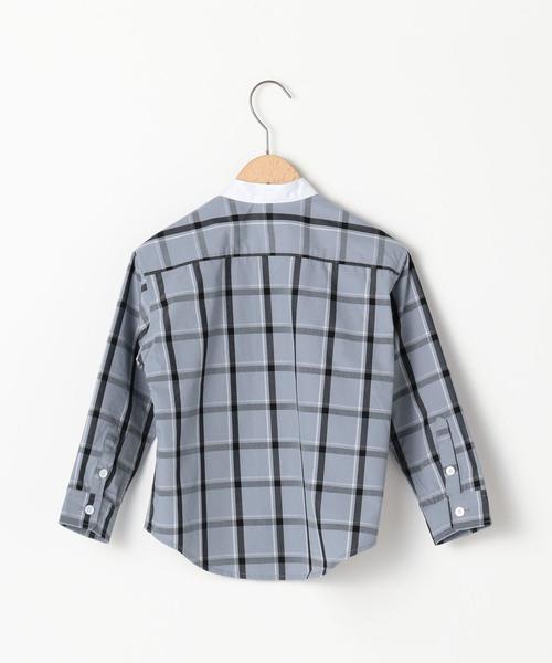 coen（コーエン）の「【セレモニー対応・coen キッズ / ジュニア】ウィンドーペーンクレリックシャツ/バンドカラーシャツ（シャツ/ブラウス・キッズ・ベージュ/ライトブルー・150/110/130）」の8枚目の写真