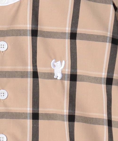 coen（コーエン）の「【セレモニー対応・coen キッズ / ジュニア】ウィンドーペーンクレリックシャツ/バンドカラーシャツ（シャツ/ブラウス・キッズ・ベージュ/ライトブルー・150/110/130）」の6枚目の写真