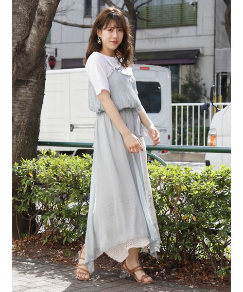 dazzlin(ダズリン)の「プリーツドロストレイヤードトップス(シャツ/ブラウス・レディース・ブラック/ブルー/アイボリー・FREE)」の5枚目の写真