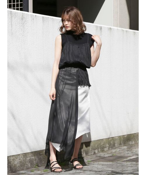 dazzlin(ダズリン)の「プリーツドロストレイヤードトップス(シャツ/ブラウス・レディース・ブラック/ブルー/アイボリー・FREE)」の11枚目の写真