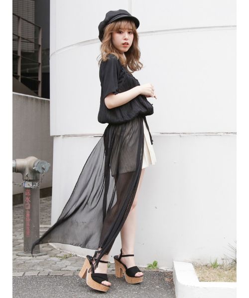 dazzlin(ダズリン)の「プリーツドロストレイヤードトップス(シャツ/ブラウス・レディース・ブラック/ブルー/アイボリー・FREE)」の14枚目の写真