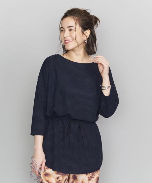 BEAUTY&amp;YOUTH UNITED ARROWS - baserange リブカットソー BEAUTY&YOUTH UNITED ARROWS｜コットン カーブスリーブ 5分袖
