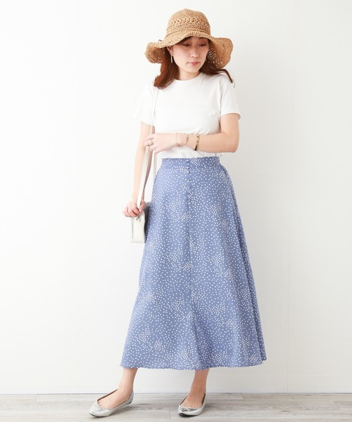 CHARM BERRY TIC（チャームベリーチック）の「ランダムドットフレアスカート（スカート・レディース・オフホワイト/ブルー/ミント/ブラック・M/L）」の15枚目の写真