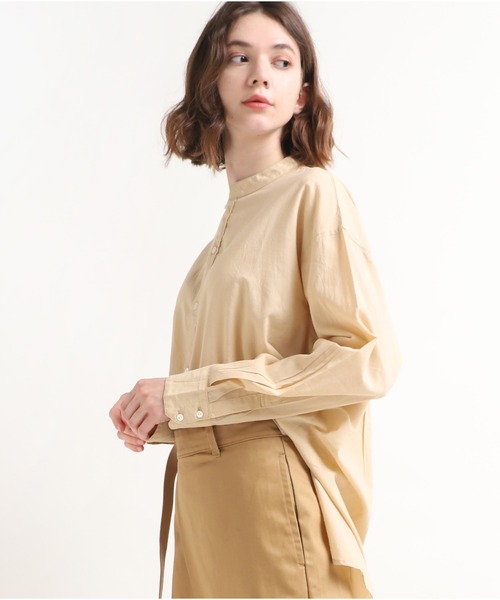 RNA-N（アールエヌエーエヌ）の「B2579 スタンドカラーオーバーシャツ（シャツ/ブラウス・レディース・オフホワイト/ベージュ/スミクロ・MEDIUM）」の17枚目の写真