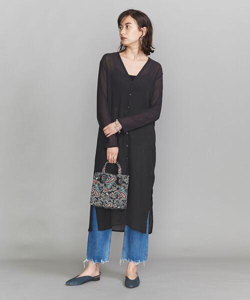 BEAUTY&YOUTH UNITED ARROWS（ビューティーアンドユースユナイテッドアローズ）の「BY クレープVネックロングカーディガン ◆（カーディガン/ボレロ・レディース・ライトグレー/ブラック/ダークブラウン・FREE）」の9枚目の写真