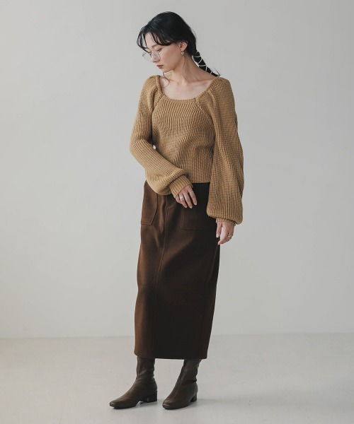 Bab（バブ）の「【WEB限定】ギャザースリーブニットPO（ニット/セーター・レディース・アイボリー/ブラック/ベージュ・FREE）」の11枚目の写真