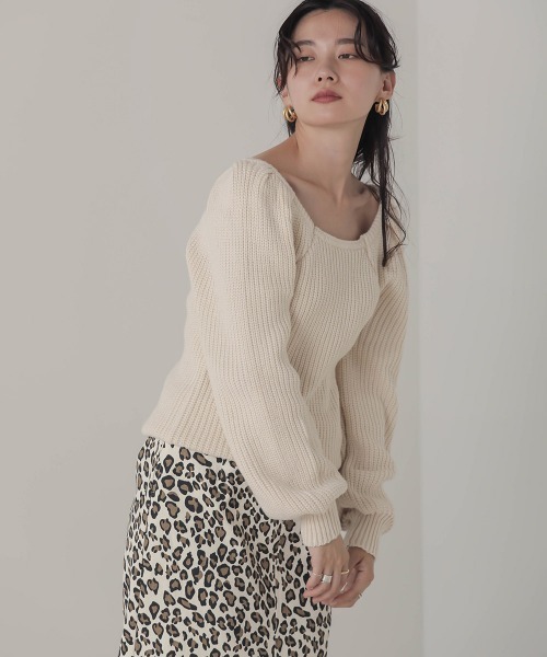 Bab（バブ）の「【WEB限定】ギャザースリーブニットPO（ニット/セーター・レディース・アイボリー/ブラック/ベージュ・FREE）」の18枚目の写真