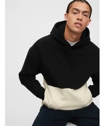 GAP | オーバーサイズ カーボナイズド フリース カラーブロックプルオーバー パーカー(パーカー)