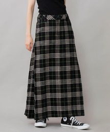 Munich | コットンシェニールチェック　タックマキシスカート(スカート)