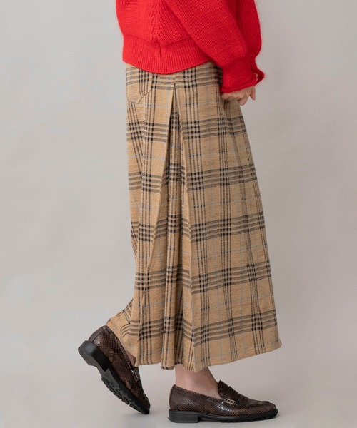 Munich（ミューニック）の「コットンシェニールチェック　タックマキシスカート（スカート・レディース・ブラック/ベージュ・S/M/XS）」の10枚目の写真