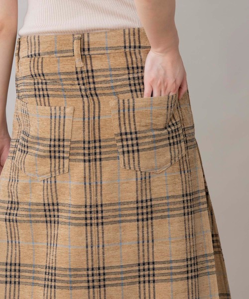 Munich（ミューニック）の「コットンシェニールチェック　タックマキシスカート（スカート・レディース・ブラック/ベージュ・S/M/XS）」の15枚目の写真