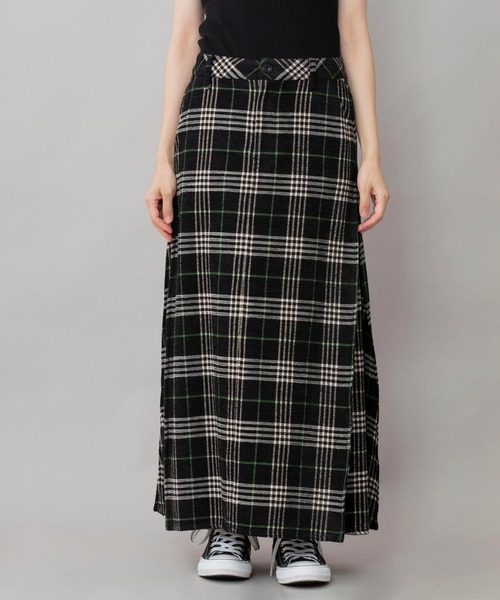 Munich（ミューニック）の「コットンシェニールチェック　タックマキシスカート（スカート・レディース・ブラック/ベージュ・S/M/XS）」の21枚目の写真