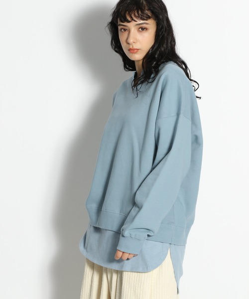 niko and...(ニコアンド)の「ヘムテイル重ね裏毛プルオーバー(Tシャツ/カットソー・レディース・ブラック/アイボリー/ライトブルー・LARGE/MEDIUM)」の1枚目の写真