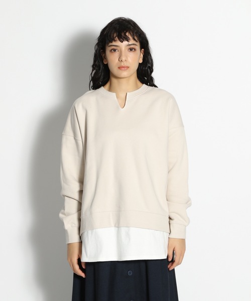 niko and...(ニコアンド)の「ヘムテイル重ね裏毛プルオーバー(Tシャツ/カットソー・レディース・ブラック/アイボリー/ライトブルー・LARGE/MEDIUM)」の9枚目の写真