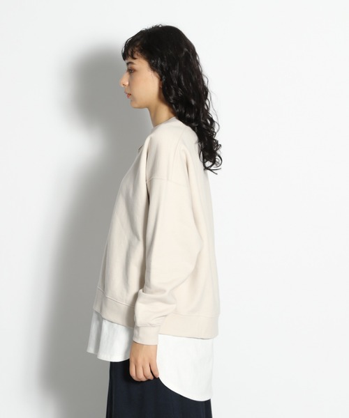 niko and...(ニコアンド)の「ヘムテイル重ね裏毛プルオーバー(Tシャツ/カットソー・レディース・ブラック/アイボリー/ライトブルー・LARGE/MEDIUM)」の10枚目の写真