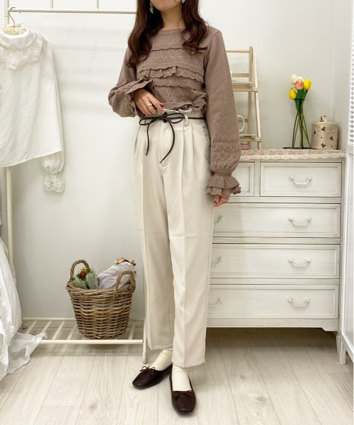 apres jour（アプレジュール）の「MILKテーパードパンツ【ZOZOTOWN限定アイテム】（その他パンツ・レディース・アイボリー/ミント/ブルー系その他/ブラック/その他/ラベンダー/オレンジ系その他/ダークブラウン/モカ・SMALL/X-LARGE/MEDIUM）」の14枚目の写真