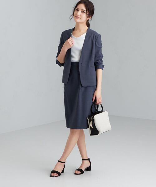 green label relaxing（グリーンレーベルリラクシング）の「[ 手洗い可能/ライトカチリラ ] ◆D ノーラペル ジャケット -JSP ◇No11◇（ノーカラージャケット・レディース・ライトグレー/コバルトブルー/その他1・44/46/40/38/42/36/34）」の17枚目の写真