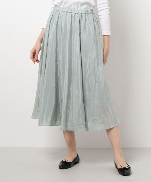 Te chichi TERRASSE（テチチテラス）の「シアーフレアスカート（スカート・レディース・モカ/グリーン/グレー・ﾌﾘ-）」の8枚目の写真