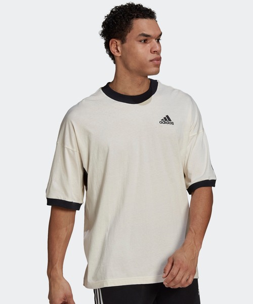 adidas（アディダス）の「アディダス スポーツウェア リサイクルコットン 半袖Tシャツ [adidas Sportswear Recycled Cotton Tee]（Tシャツ/カットソー・メンズ・オフホワイト・SMALL/X-SMALL/LARGE/MEDIUM/X-LARGE/XX-LARGE）」の2枚目の写真