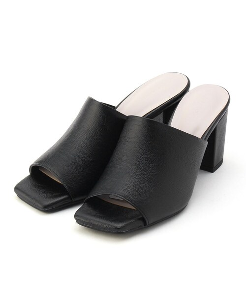 ESPERANZA（エスペランサ）の「【残りわずか】チャンキーミドルヒールミュールサンダル（サンダル・レディース・ブラック/ベージュ/イエロー/ネイビー系6・LL/S/M/L）」の2枚目の写真