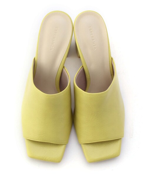 ESPERANZA（エスペランサ）の「【残りわずか】チャンキーミドルヒールミュールサンダル（サンダル・レディース・ブラック/ベージュ/イエロー/ネイビー系6・LL/S/M/L）」の9枚目の写真