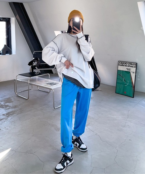 SONA（ソナ）の「3rd Spring×SONYUNARAコラボ ステッチゆるフィットTシャツ（Tシャツ/カットソー・レディース・ホワイト/チャコールグレー/ブラック/クリーム・FREE）」の15枚目の写真