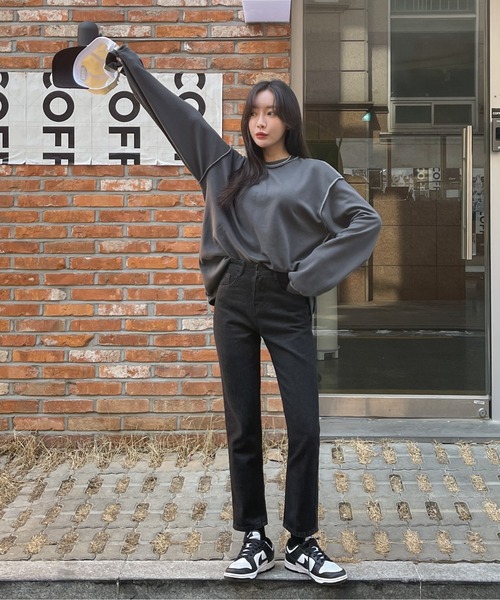 SONA（ソナ）の「3rd Spring×SONYUNARAコラボ ステッチゆるフィットTシャツ（Tシャツ/カットソー・レディース・ホワイト/チャコールグレー/ブラック/クリーム・FREE）」の16枚目の写真