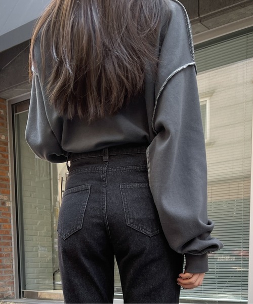 SONA（ソナ）の「3rd Spring×SONYUNARAコラボ ステッチゆるフィットTシャツ（Tシャツ/カットソー・レディース・ホワイト/チャコールグレー/ブラック/クリーム・FREE）」の22枚目の写真